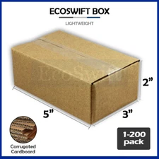 1-200 5x3x2 "EcoSwift" Cardboard Packing Mailing Shipping Corrugated Box Cartons