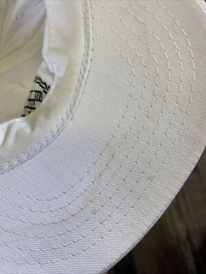 Vintage Cadillac White Rope Hat Cap Leather Strapback LA MODE Made