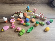 Lot of Iwako Novelty Food Erasers -  Fruit, Veggie, Drink, Dessert