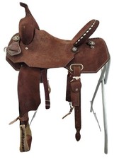 Western Barrel Racing Horse Saddle Premium Leather with tack set 10'' to 18' in