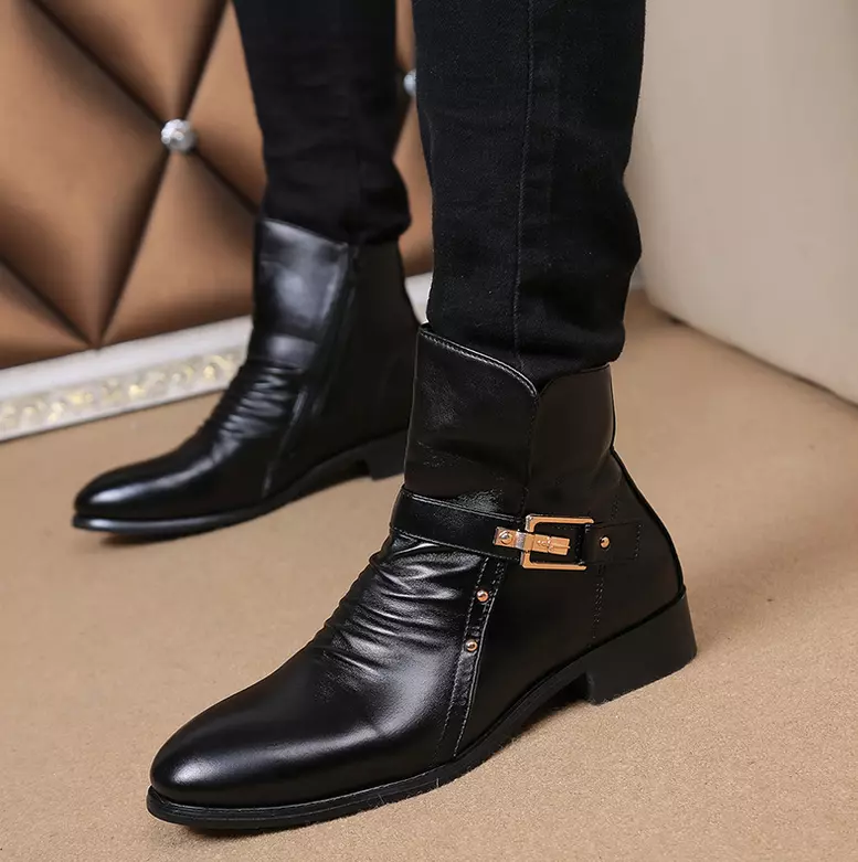 Mens black leather best sale pumps