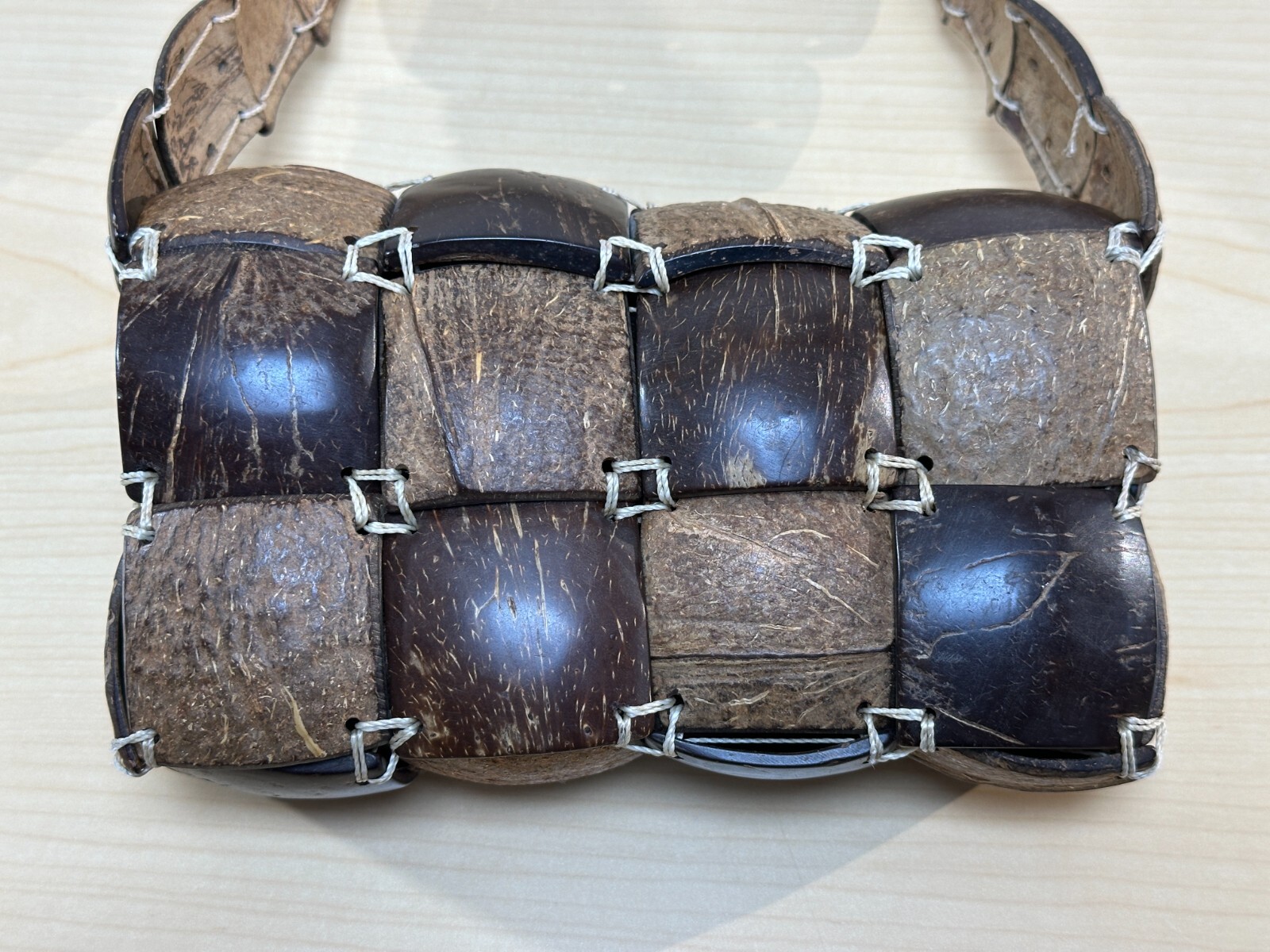 Unique Coconut Shell Patchwork style Mini Purse, … - image 10