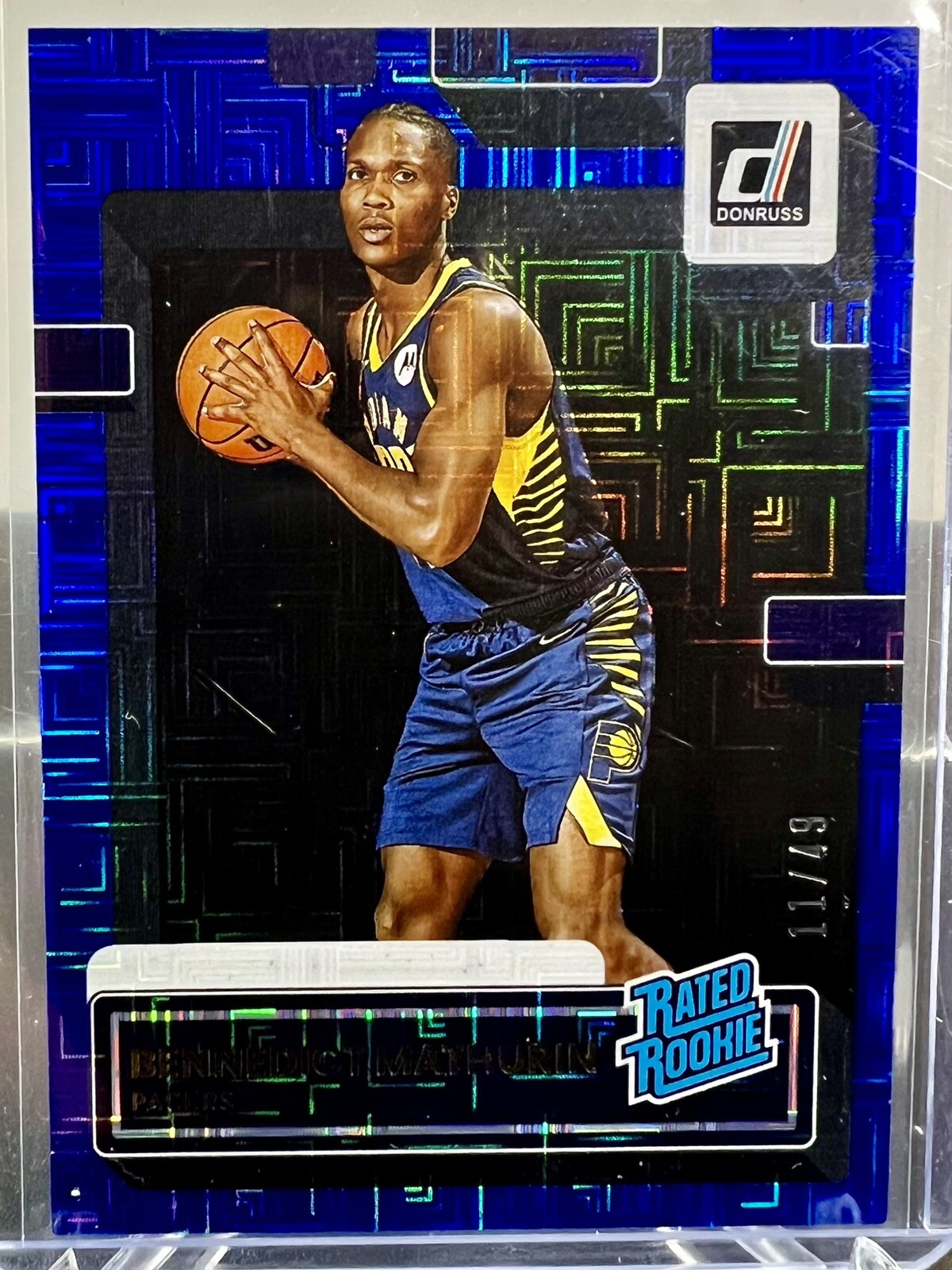 Bennedict Mathurin 2022-23 Donruss Rated Rookie Blue Choice Mojo /49 #206 Pacers