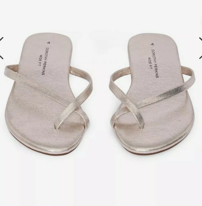 PANTOFOLA D’ORO SANDALI SLIP ON PANTOFOLE ESTIVE ORO WIDE FIT DONNA RAGAZZA UK TAGLIE 4 8