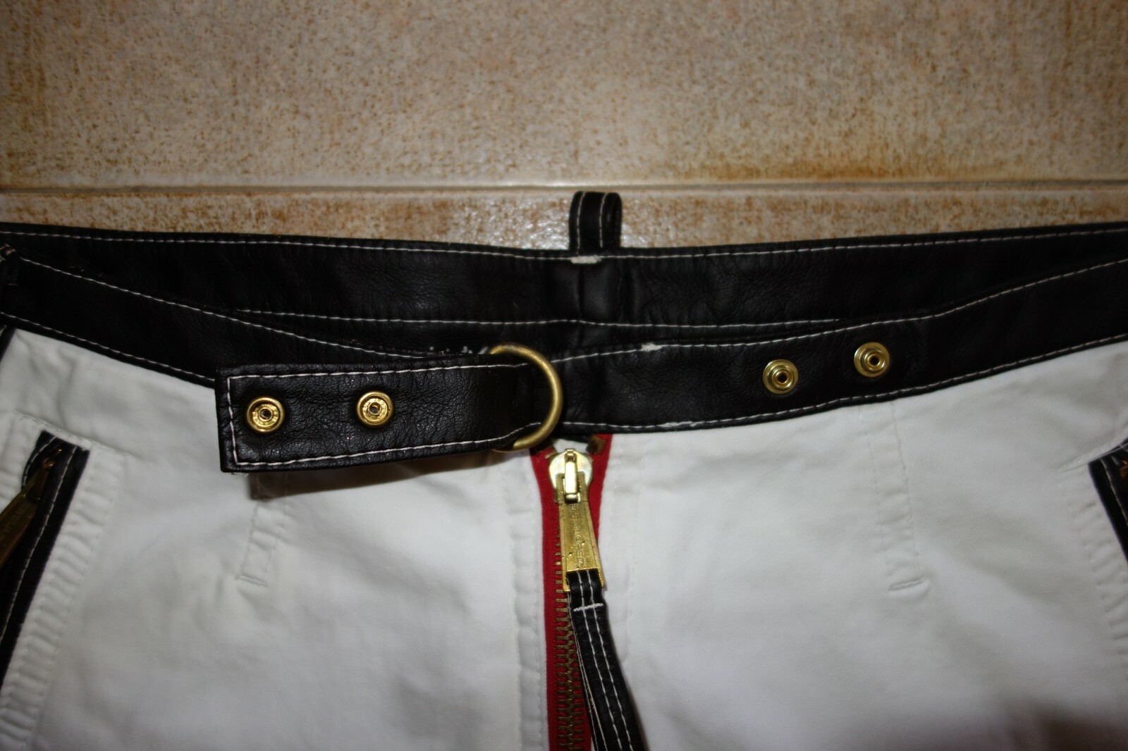 Dsquared² Runway BIKER Leather Red-Zips Pants Jeans 46 IT (33) 71P120 SS/05,RARE image 4