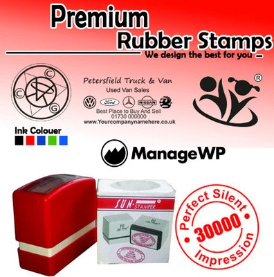 PREMIUM RUBBER STAMP Personalized Rubber Stamp - Self-Inking Stamp for Business, Name, Logo, Address