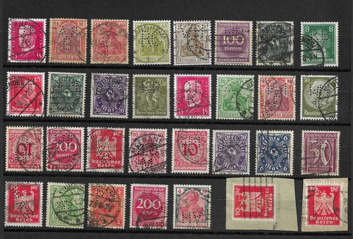 Dt.Reich,1 Lot Briefmarken mit Lochungen/Perfin,gestempelt,bitte ansehen ( 3 ) - Bild 2 von 2