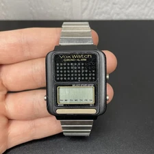 Vintage Vox Watch Chrono-Alarm Radio Shack Tandy Micronta Talking Watch Untested