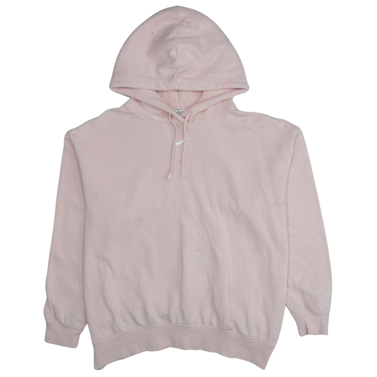 Nike Mens Hoodie Pink Fleece Pullover Embroidered Swoosh Logo Relaxed Fit M