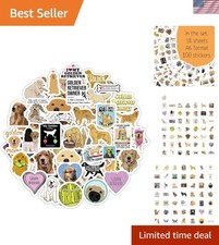 100 Waterproof Golden Retriever Stickers - Cute Vinyl Decals for All Occasions