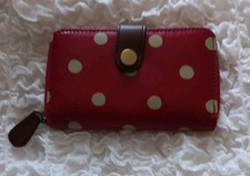 Polka Dot Purse Wallet  New Red/beige 6x4ins
