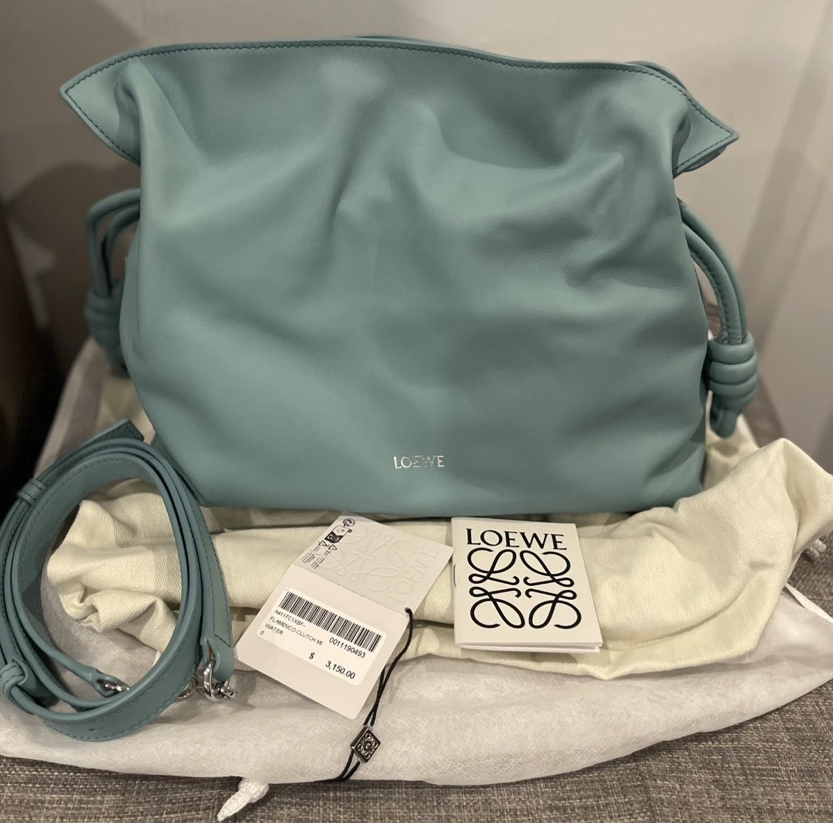 New Loewe Medium Flamenco clutch in nappa calfskin - Water | eBay