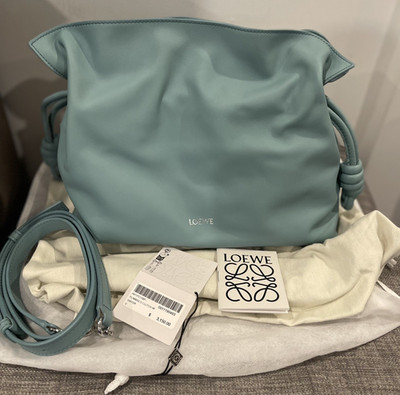 New Loewe Medium Flamenco clutch in nappa calfskin - Water