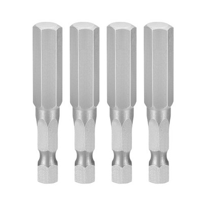 4pcs 5/16'' SAE Hex Head Wrench Drill Bit 50mm Length Magnetic Bits, Gray