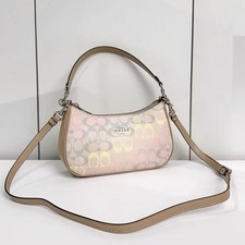 NWT Coach Teri Shoulder Bag In Rainbow Signature Canvas CDA91 New Fast Shipping