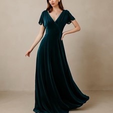 Lulus Women Velvet Babydoll Maxi Dress Size M Fairy Whimsigoth Regency Core Y2K