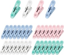32Pcs Colored Clothes Pins Plastic Laundry Clips,Package Colour 