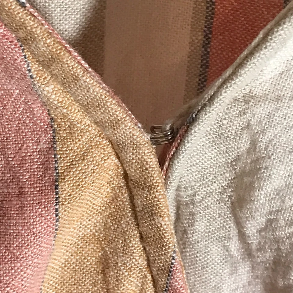 Vestido envolvente LC Lauren Conrad para mujer pequeño mezcla de lino pastel multicolor con volantes Foto 3 de 4