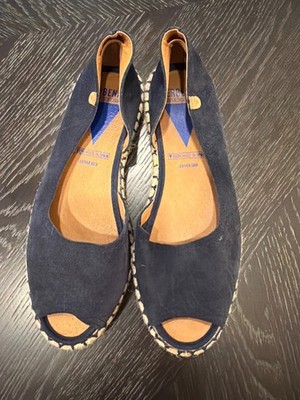 Verbenas Womens Navy Espadrille Open-Toe Shoes Size 39