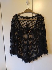 Women's Mesh Duster Size L Embroidered Dark Romantic Dark Fairy Whimsigoth Party