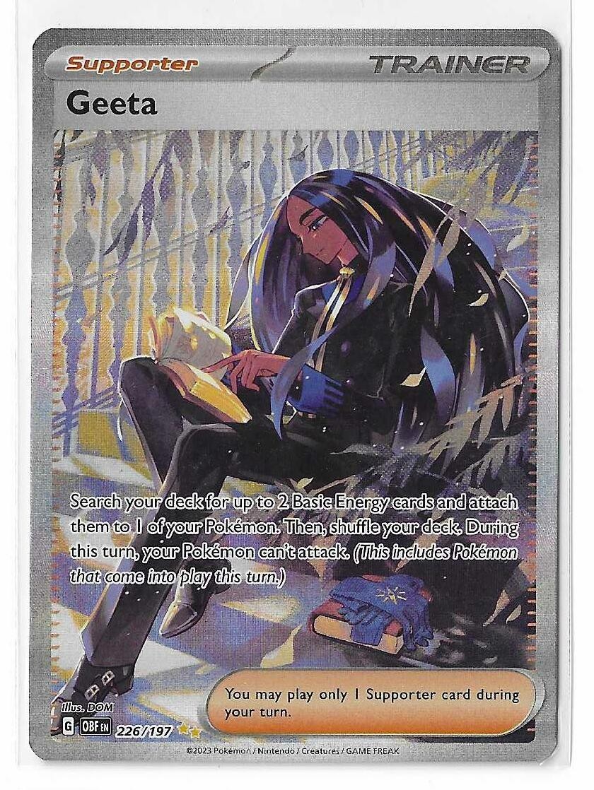 Geeta 226/197 Pokemon Obsidian Flames Special Illustration Rare Pokemon Card NM