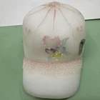 Fenton Glass Baseball Cap Hat Handpainted Hearts