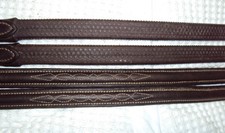 DOVER CIRCUIT Event Reins - RAISED - Quality Leather/Rubber - 5/8" x 118" -GREAT
