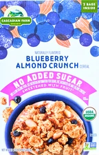 Cascadian Farm Organic Blueberry Almond Crunch Cereal 2x17 Ounce Bags EXP 03/26