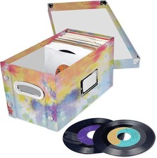 Vinyl Record Storage Box - Pack of 1-8.25 x 7.5 x 14.5 Inch LP Holder with Lid