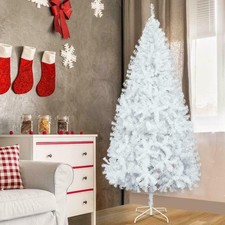 Artificial Christmas Tree 4/5/6/7Ft White Xmas Tree Bushy For Indoor With Stand