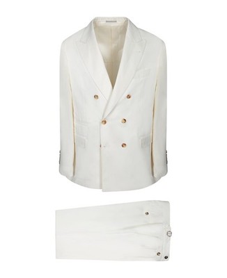 BRUNELLO CUCINELLI MEN'S OFF WHITE SILK LINEN SUIT MSRP $7855