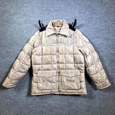 VTG Walls Blizzard-Pruf Puffer Jacket Mens M Beige Full Zip Insulated Workwear