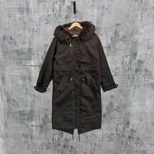 Very Longline Parka Coat Faux Fur Trim Black Size 10 Warm Winter Jacket BNWT