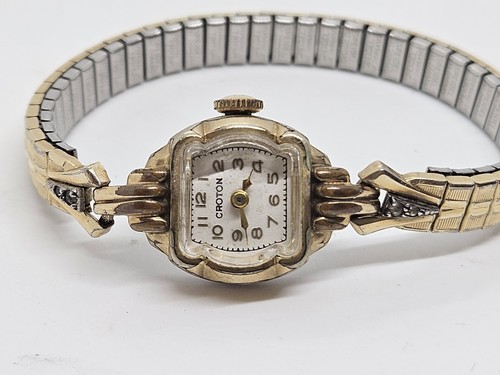 Antique Working 1930's CROTON Swiss Deco 10K RGP Elegant Ladies Wristwatch Watch - Picture 9 of 18