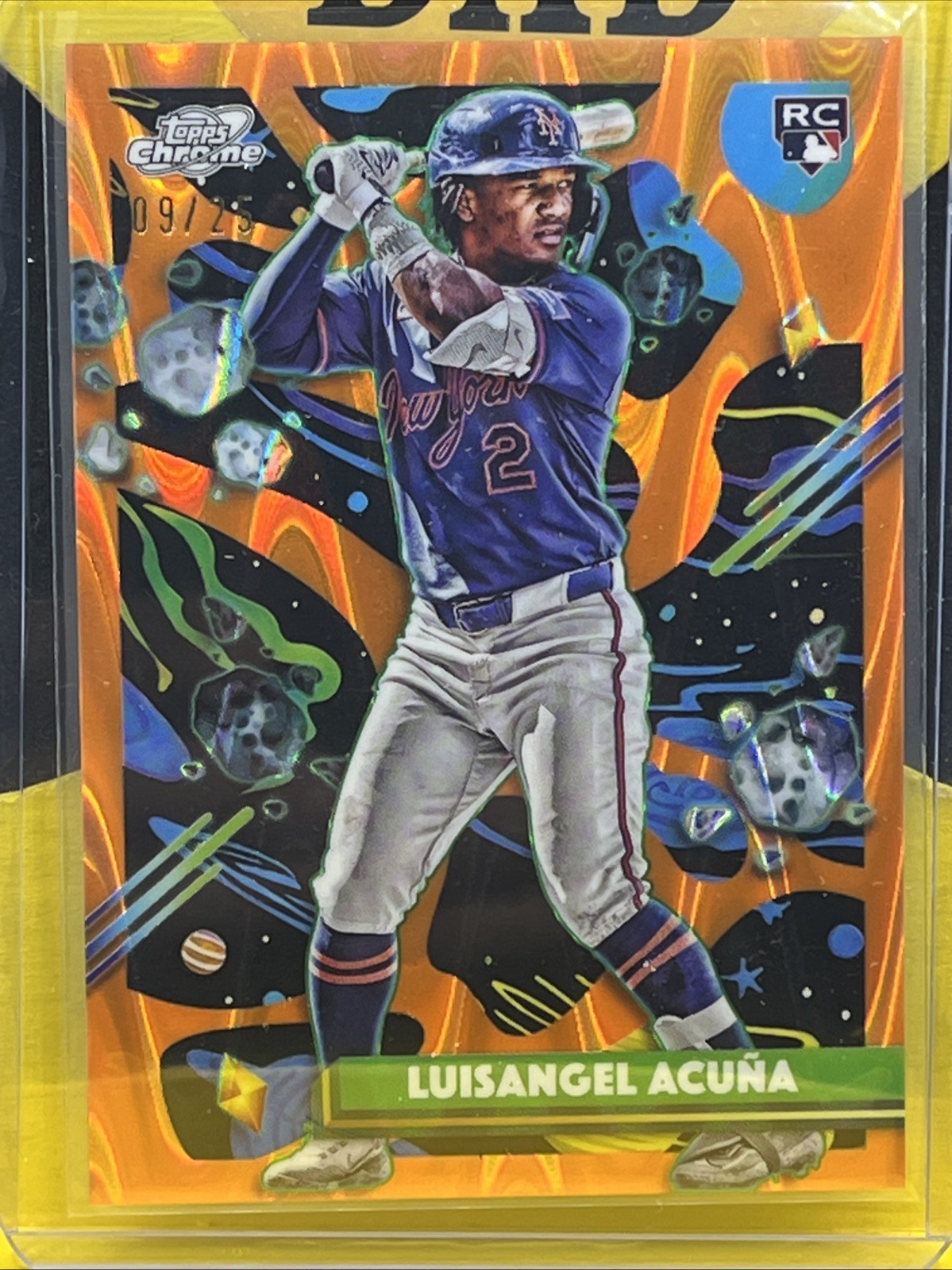 2025 Topps Cosmic Chrome Luisangel Acuna #24 Orange Galactic Refractor /25