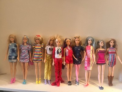 Lot of 10 Fully Dressed Barbie Dolls OOTB w/ Shoes