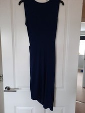 Mela London, Navy, UK Size 8 Mid Length Dress With Decorative Waist And Split