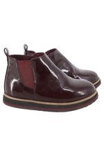 ZARA Damen Stiefelette Rot Lack Chelsea Boots Gr. 38 Plateau Herbst Winter