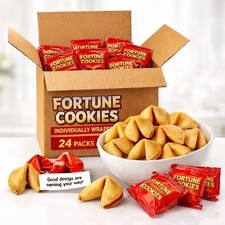 Fortune Cookies Individually Wrapped | Party Gift Chinese Lucky Cookies 24 Packs