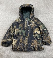 Columbia Camo Jacket Youth Small Insulated Puffer Full Zip Hooded Hunting Warm