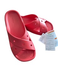 CROCS Classic Cross Strap Sandals Cherry Red Women's Slip On Sandals 210840-6ZR