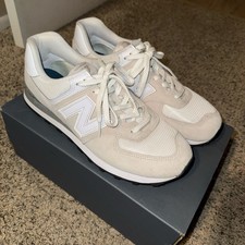 New Balance 574 Core Grey White Men's US 11.5 Sneakers Suede Mesh Breathable