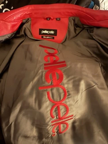 Pelle Pelle Marc Buchanan Men's Red Leather Full Zip Bomber Jacket 48 image 2