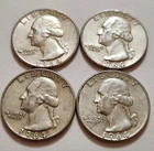 Lot of 4 • 1964 Washington Quarters • 90% Silver • 2P + 2D • X120