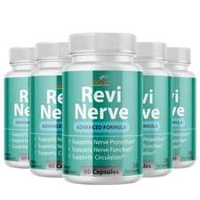 Revi Nerve- Nerve Support- 5 Bottles- 300 Capsules