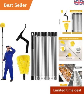 Sky-High 320 cm Teleskop Dachrinnenreiniger: 2-in-1 Bürste & Laubschaufel Kombi