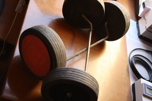 Vorder undHinterachse mit Rädern  3,Radkappen für  GARDENA Rasenmäher