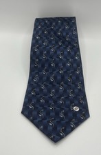 Vintage Versace Classic Silk Tie - Blue and Gold Geometric-Made In Italy-1041