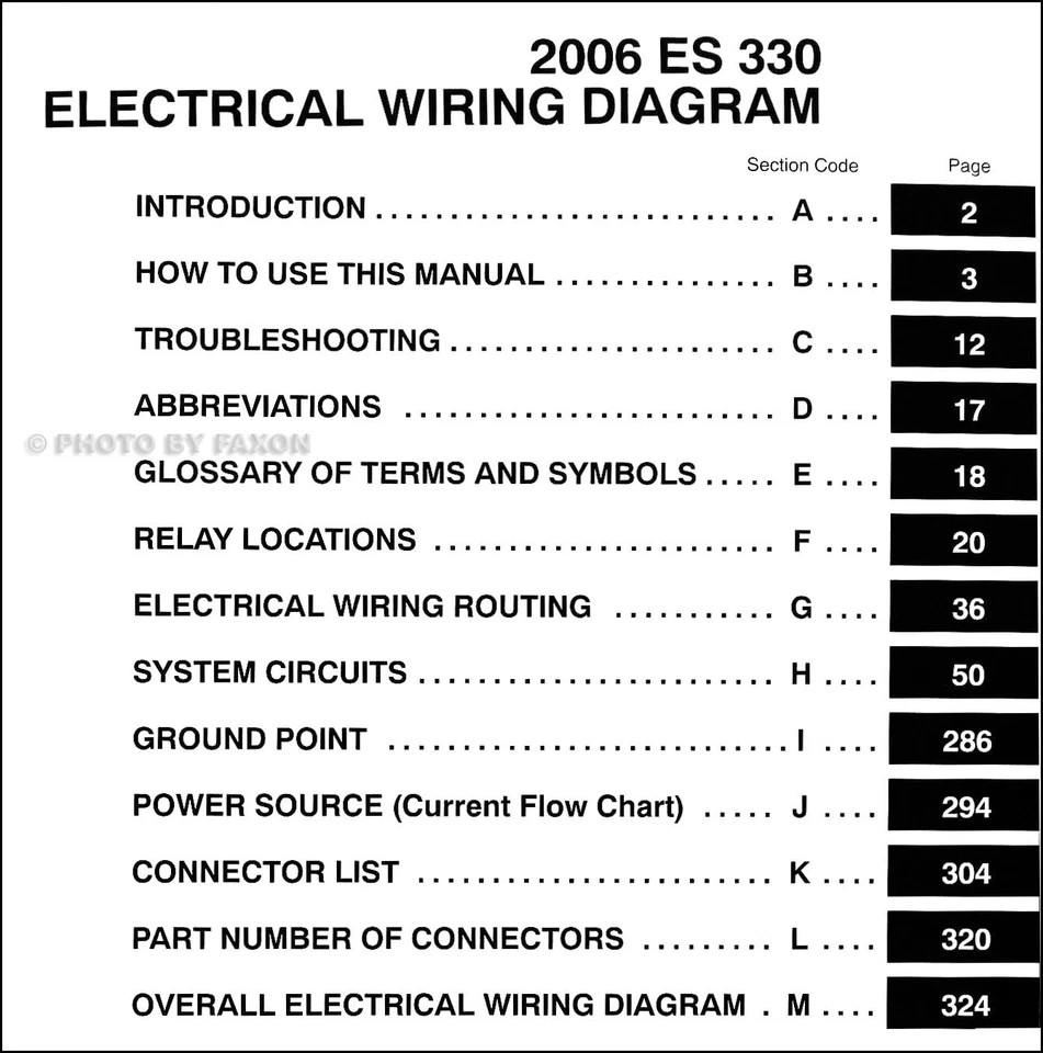2006 Lexus Es 330 Eléctrico Cableado Diagrama Manual Originales Con Color Pages - Imagen 2 de 2