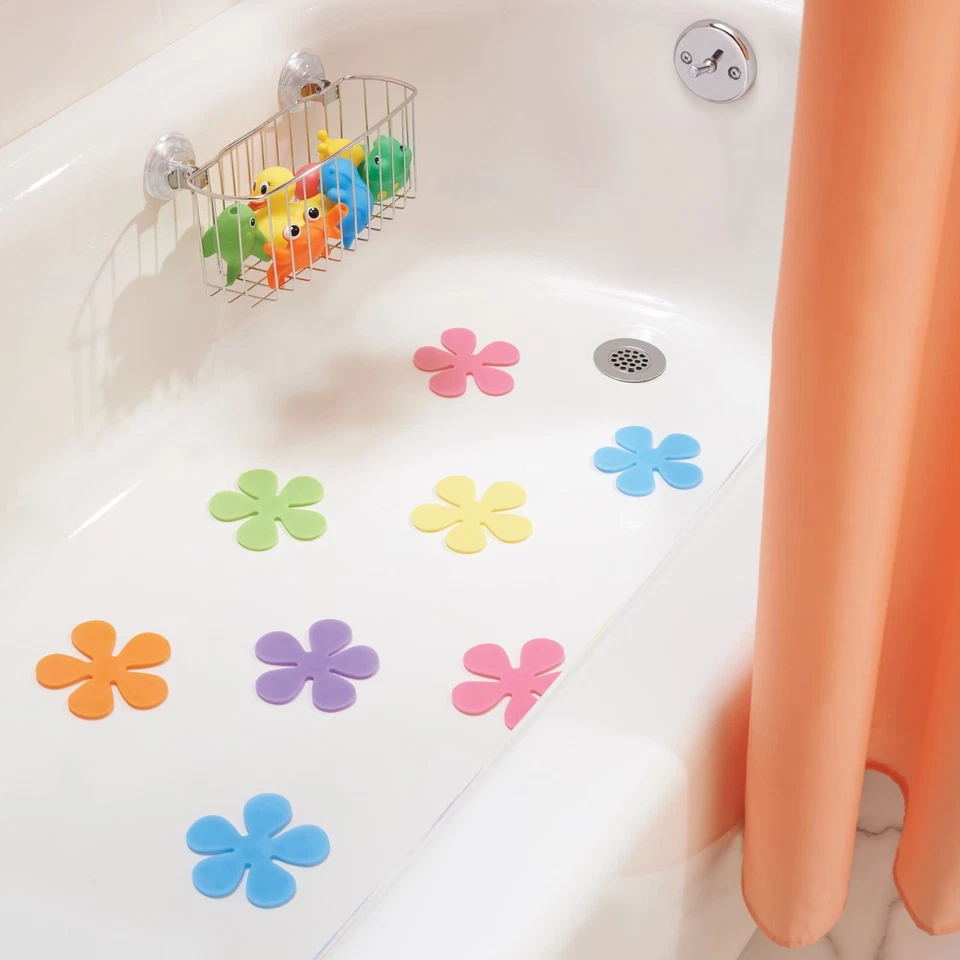 iDesign 30226 Floral Plastic Non-Slip Safety Tub Treadz for Shower, Bathtub , 4" - Image 3 of 4